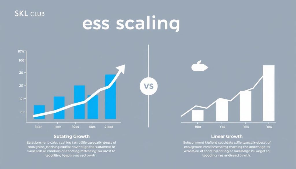 Visual representation of the SKL Club scaling entrepreneurs philosophy showing business growth curves