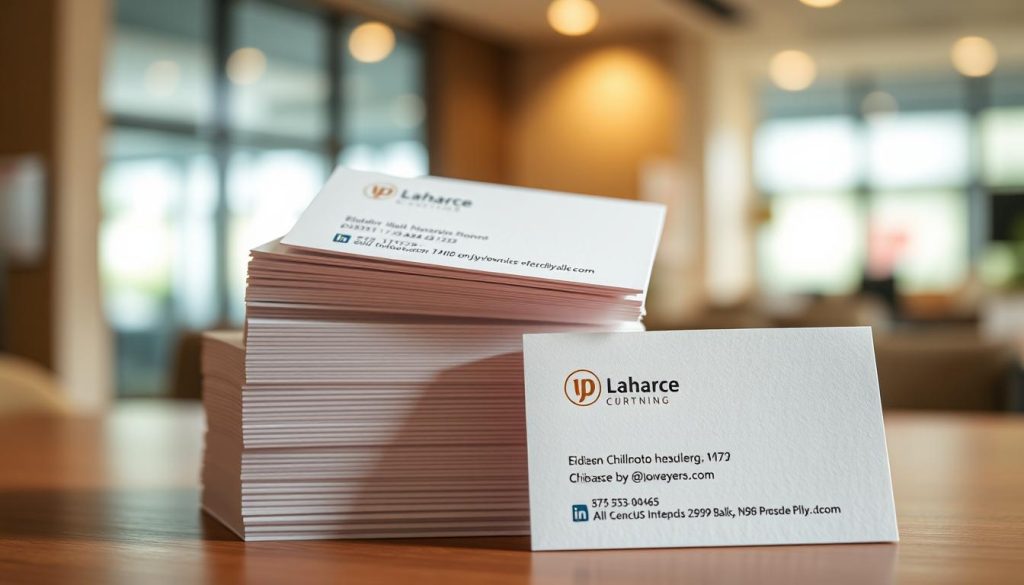 business cards and contact information