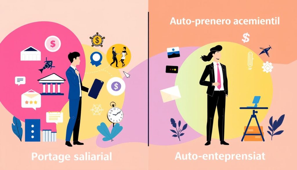 comparaison statuts portage salarial et auto-entrepreneuriat