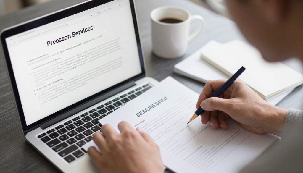 contrat travail prestation services