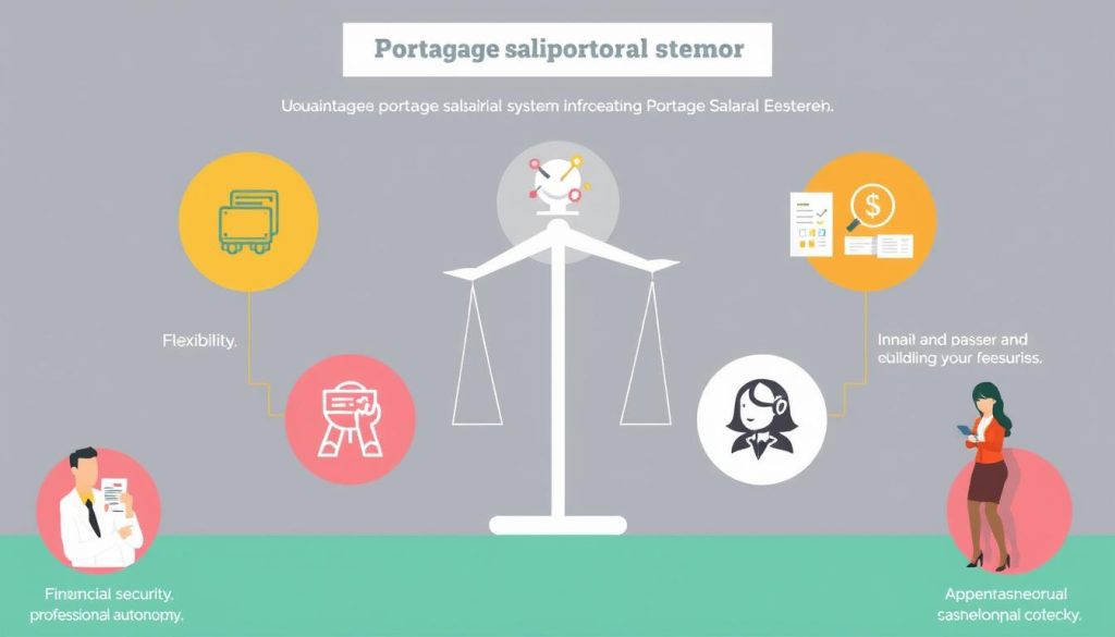 صورة توضح مزايا نظام portage salarial